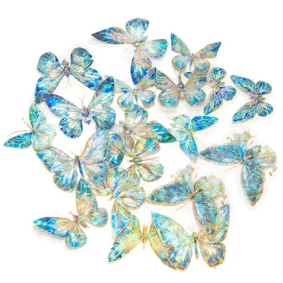 Naklejki Połyskujące Pet Motyle 20szt. Blue Stardust /DpCraft