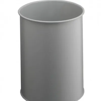 Kosz Na Śmieci 15 Litrowy Metalowy Klasyczny Okrągły Szary /Durable 330110