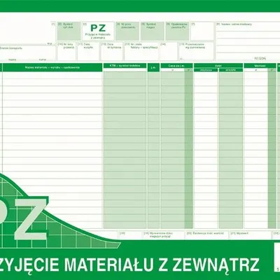 PZ Przyjęcie Materiału z Zew. A4 Wielok. Poziom 386-1 /MiP