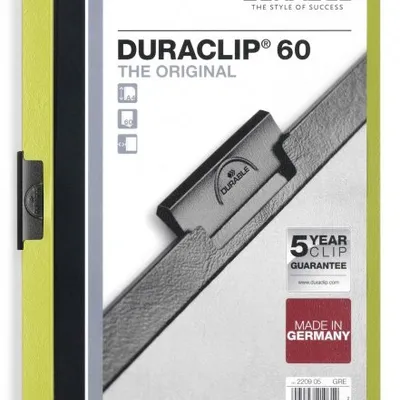Skoroszyt z Klipem A4 PVC Duraclip 60 Kartek Zielony /Durable 220905