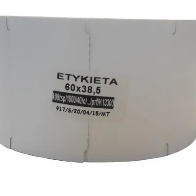 Etykiety Kartonowe 60x38 1000szt. Tuleja 40mm