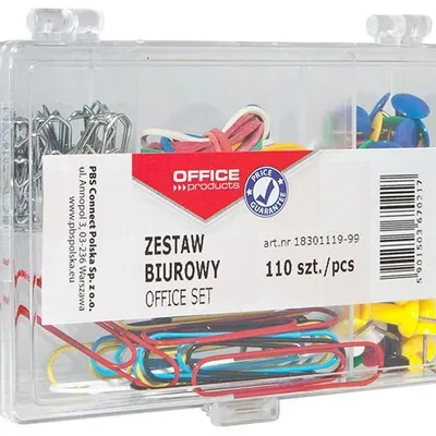 Zestaw Biurowy (Pinezki Gumki I Spinacze) Office Products Mix 110Szt.