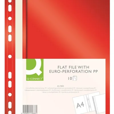 Skoroszyt A4 PP z Europ. A'10 Czerwony /Q-Connect