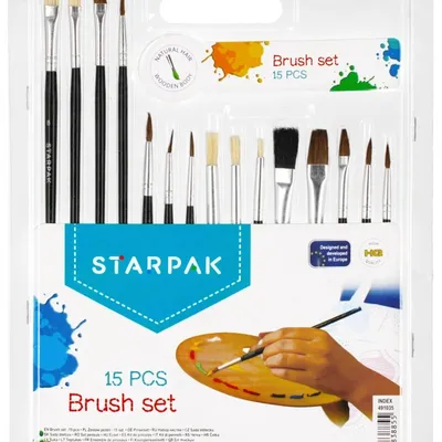 Pędzle Szkolne 15szt. Etui /Starpak