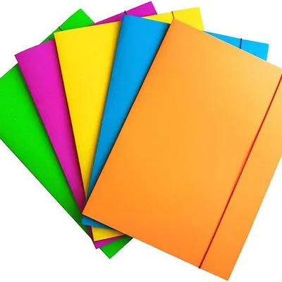 Teczka Z Gumką Office Products Fluo Karton/Lakier A4 300Gsm 3-Skrz. Mix Kolorów