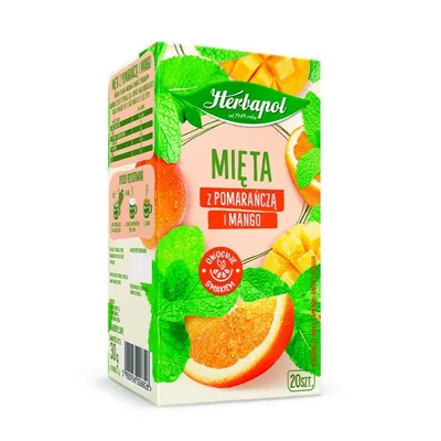 Herbata Herbapol Zielnik Polski Mięta Z Pomarańczą I Mango 20 Torebek