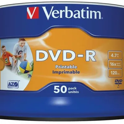 Płyta Dvd-R Verbatim Azo 47Gb Prędkość 16X Cake 50Szt. Do Nadruku