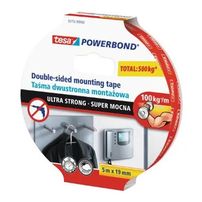 Taśma Dwustronna na Piance 1,5m x 19mm Montażowa Supermocna /Tesa