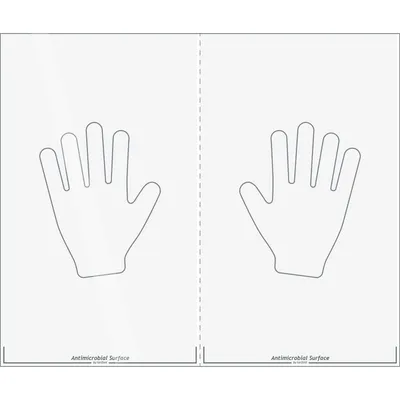 Antybakteryjna Naklejka 600X500 Mm Sterifil Na Drzwi Z Nadrukiem Rąk Transparentna 5 Szt. Tarifold