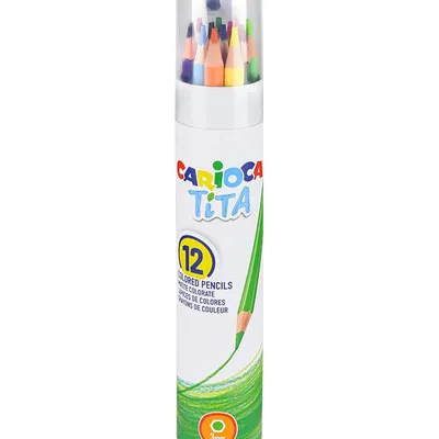 Kredki ołówkowe 12 kol CARIOCA TITA tuba z temperówką (43340)