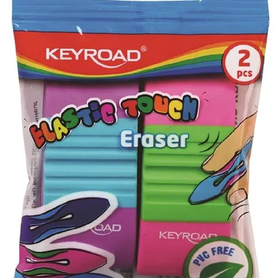 Gumka Uniwersalna Keyroad Elastic Touch 2Szt. Zawieszka Mix Kolorów