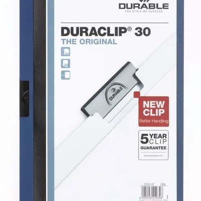 Skoroszyt z Klipem A4 PVC Duraclip 30 Kartek 5szt. Granatowy /Durable 222707