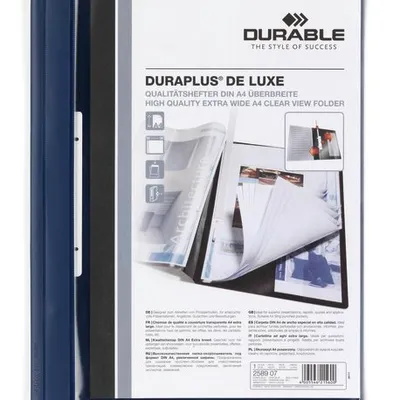 Skoroszyt Prezentacyjny A4+ PVC Duraplus De Luxe z Listwą Granatowy /Durable 258907