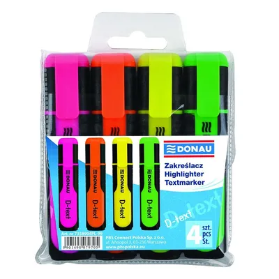 Zakreślacze Donau D-Text 4kol. Etui