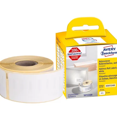 Adresowe Etykiety W Rolce Do Termodruku 36x89 mm1 Rolka/260 szt. Avery ASS0722400