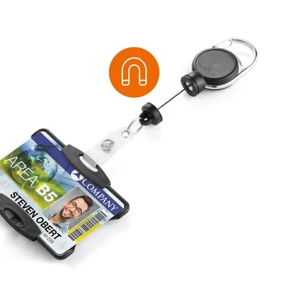 Etui z czarnego tworzywa z mechanizmem ściągającym EXTRA STRONG / Durable