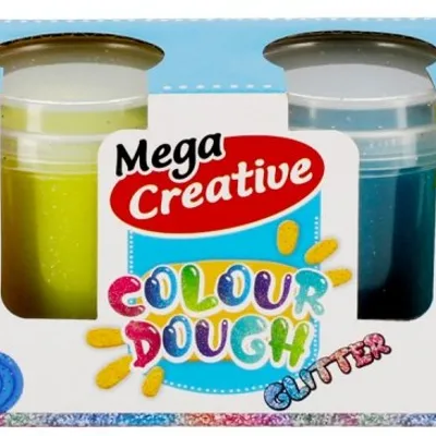 Masa Plastyczna 4kol 56g Mix Brokat /Mega Creative