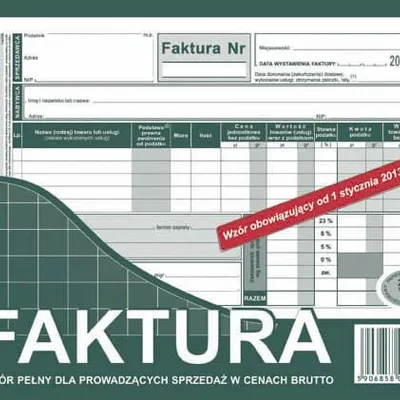 Faktura Brutto A5 Oryg.+1k Poziom 143-3E /MiP