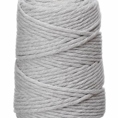 Sznurek Bawełniany Skręcany 5mm 100m Jasny Szary / DpCraft