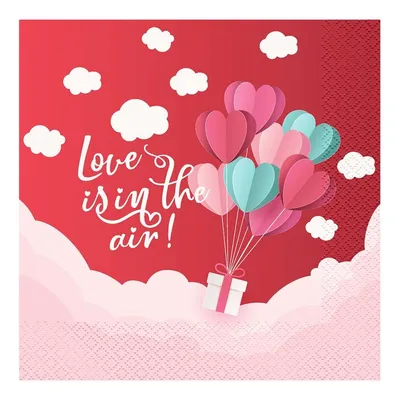 Serwetki Kolekcja Love Is In The Air (czerwone), 33x33 cm, 20 szt. /GoDan