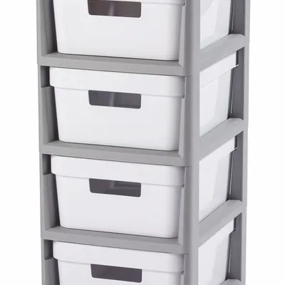 Regał 4x10L Infinity Szaro-Biały / Curver 231559