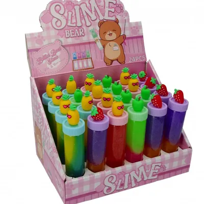 Masa Slime Brokat Tęczowa Figurka Owoc (szt.)