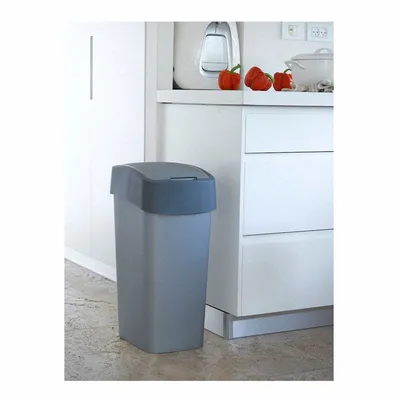 Kosz Na Śmieci 25L Flip Uchylny Srebrny / Curver 186157