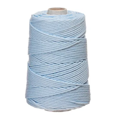 Sznurek Bawełniany Skręcany 3mm 100m Pastelowy Błekit / DpCraft