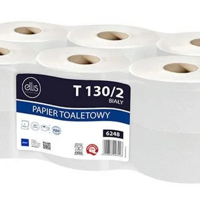 Papier Toaletowy Jumbo Biały Ellis 2-wartsw. Celuloza T130 12szt.
