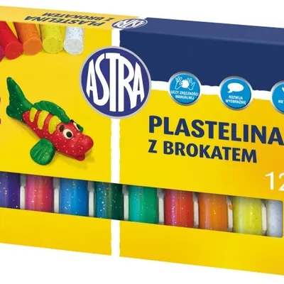 Plastelina 12 kol. z Brokatem /Astra