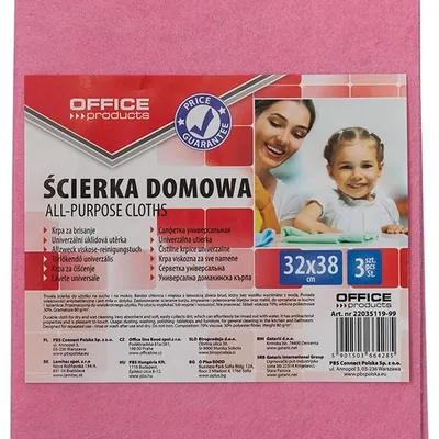 Ścierka Domowa Office Products Wiskoza 70% Gr. 80G/Mkg 32X38Cm 3Szt. Mix Kolorów