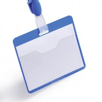 Identyfikator z Klipem PVC 60x90mm 25szt. Granatowy /Durable 810606