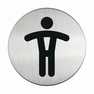 Tabliczka-Symbol Wc Męski 83mm Srebrny Durable 490523
