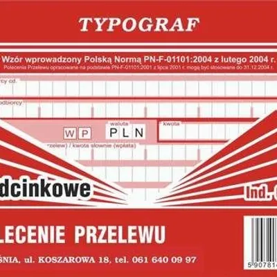 Polecenie Przel. Bank. A6 WP-4 (4-odc.) 01133 /Typograf