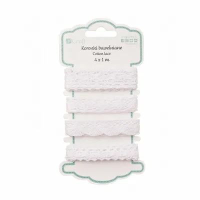 Koronki Bawełniane 4x1m [DPKB-003] Bridal White / DpCraft