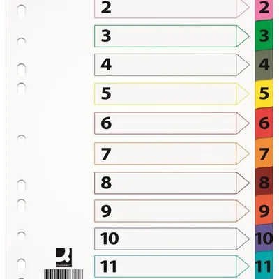 Przekładki Pap. A4 Numeryczne 1-12 Białe /Q-Connect