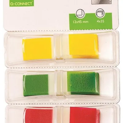 Zakładki Indeksujące Q-Connect PP 12X45mm 4X35 Kart. Blister Mix Kolorów