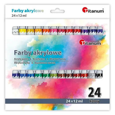 Farby Akrylowe 24kol 12ml Tubki /Titanum