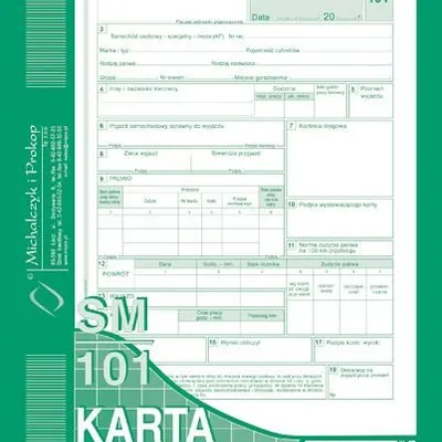 Karta Drogowa Sm/101 - Sam. Osobowy A5 Offset Numer. 802-3N /MiP
