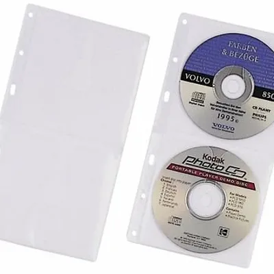 Kieszeń na 2 CD/DVD do Segregatorów Ochronna Wyściółka PP A4 10szt. Przezroczysta /Durable 520319