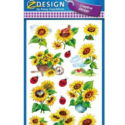 Naklejki Ozdobne Brokatowe Avery ZDesign No.54171 Kwiaty/Słoneczniki