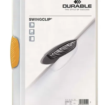Skoroszyt Zaciskowy A4 PP Swingclip 30 Kartek Żółty /Durable 226004