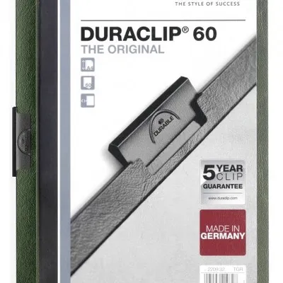 Skoroszyt z Klipem A4 PVC Duraclip 60 Kartek Ciemnozielony /Durable 220932