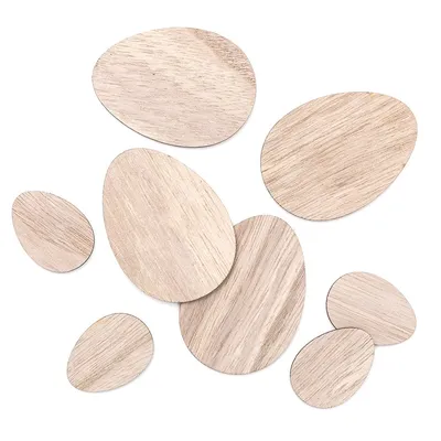 Drewniane Jajka 4cm-7cm 8szt. Naturalne / DpCraft