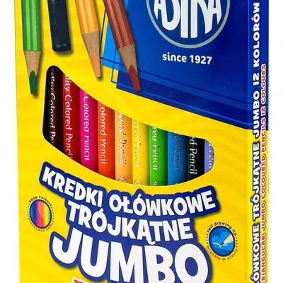Kredki Ołówkowe 12 kol. Trójkątne Jumbo + Temperówka [312110007] /Astra
