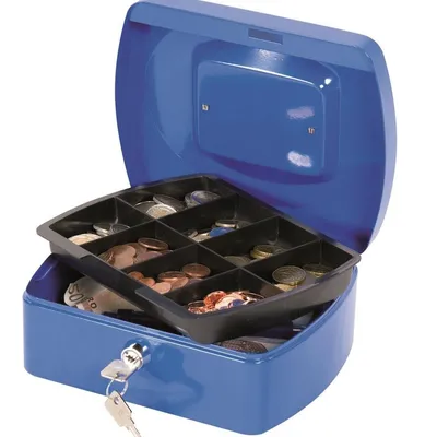 Kasetka Na Pieniądze Q-Connect Średnia 205X85X160mm Niebieska