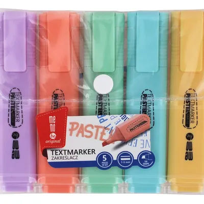 Zakreślacz Pastelowy 5 Kolorów Etui /Memobe