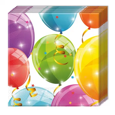 Serwetki "Sparkling Balloons", 33x33 cm, 20 szt. /GoDan