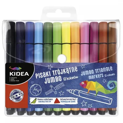 Pisaki Trójkątne Jumbo 12kol /Kidea