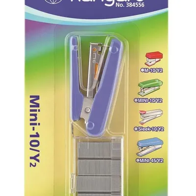 Zszywacz Kangaro Mini-10/Y2+Zszywki Zszywa Do 10 Kartek Blister Błękitny
